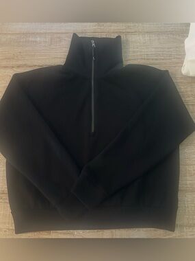 SPANX Black Half-Zip Sweater
